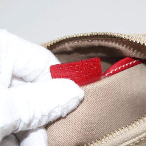 CELINE Macadam Canvas Shoulder Bag Beige Gold Auth 123951 - Picture 6 of 15